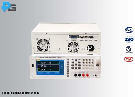 DC Resistance Meter with 0.01uΩ-10MΩ Range and 10A Max Test Current Featuring LCD Screen and Buttons